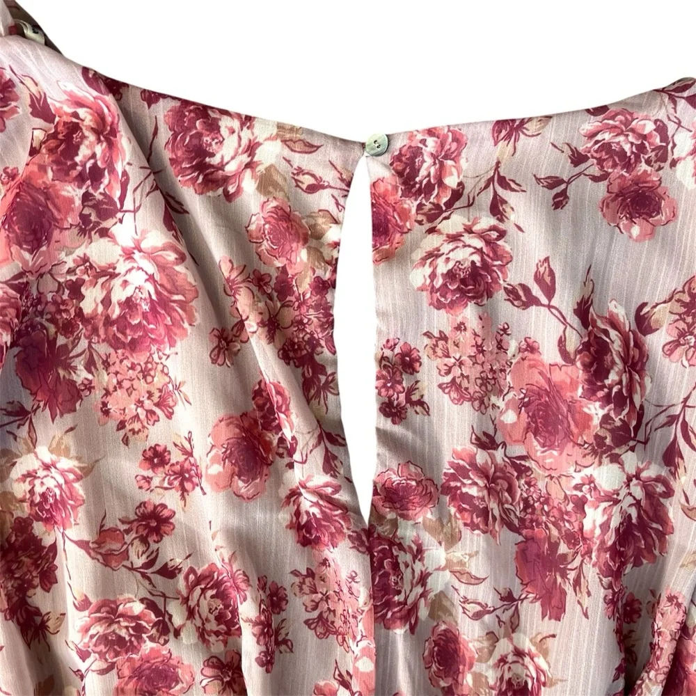 Arula Dress Size C Plus 3X Soft Girl Coquette Cottage Boho Floral Smocked Pink - Picture 7 of 10